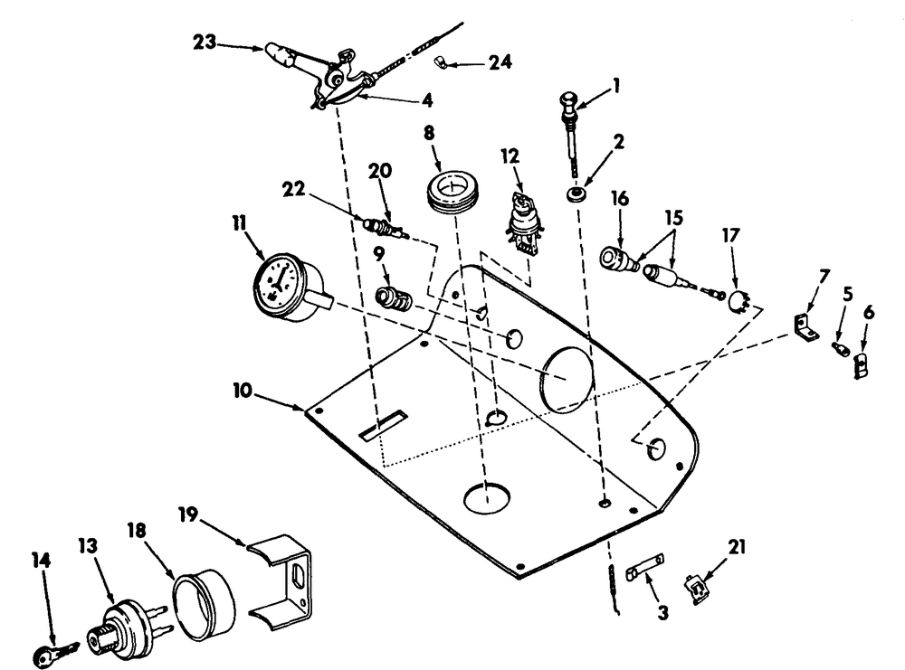 Engine Controls And Instruments - Cub 154 Tractors (S/N 14535 And Below) Diagram and Parts List for CUB154  Cub Cadet Lawn Tractor